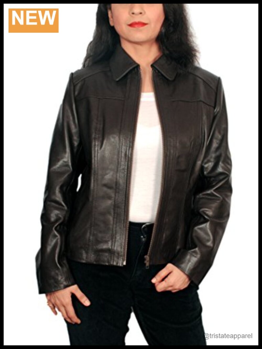 Women's Real Lambskin Nappa Leather Short Peacoat Jacket